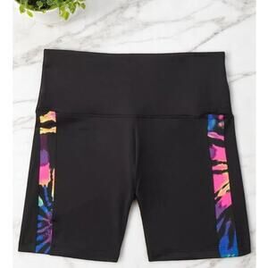 NWT - Pink Victoria's Secret Black Rainbow Tie-Dye Bike Shorts Size: S|P